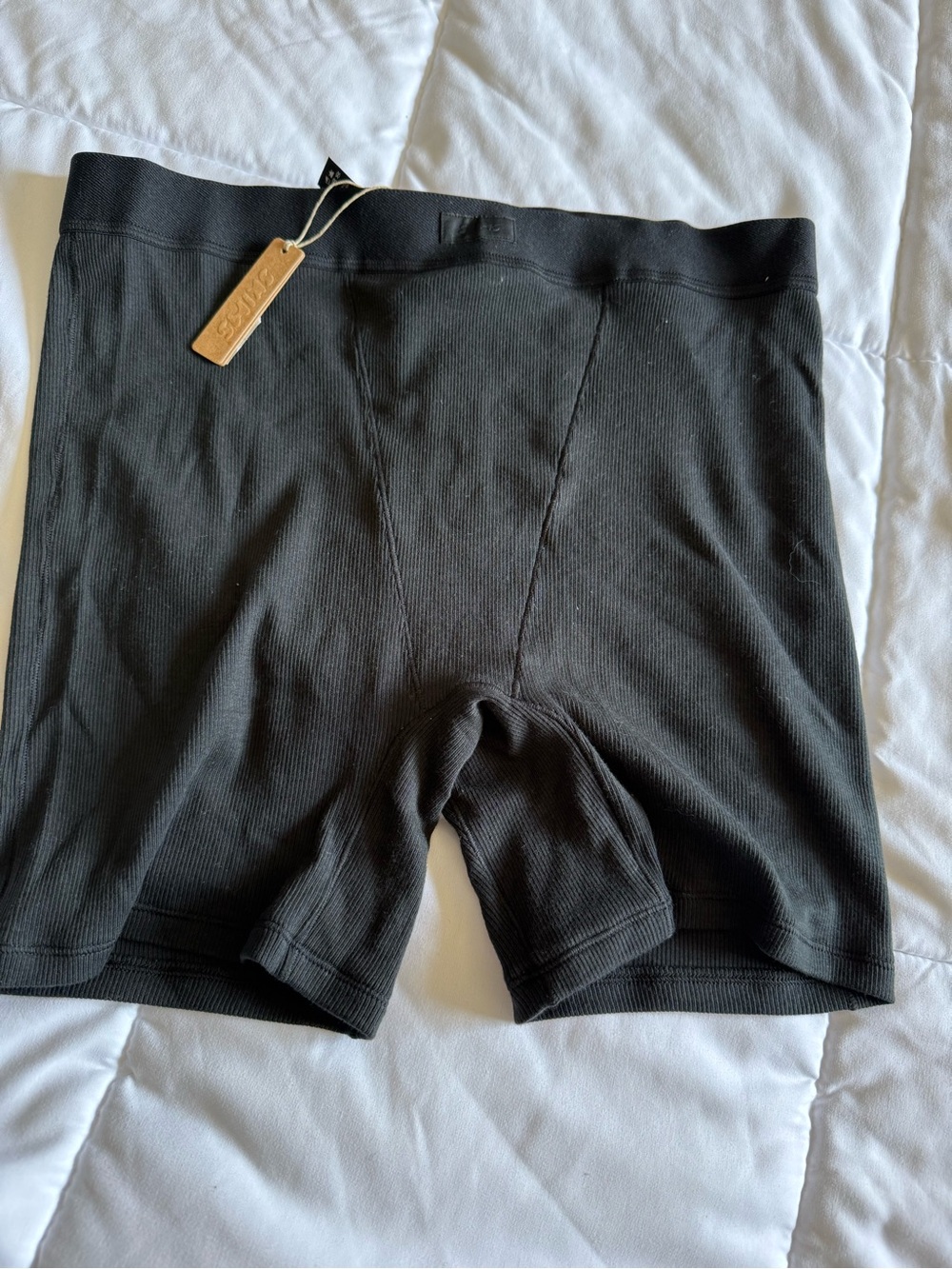 Skims Black Ribbed lounge Shorts